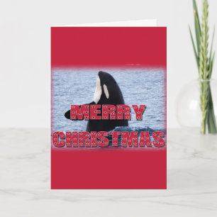 Merry Christmas Orca Whale Spy Hop Holiday Gifts Card