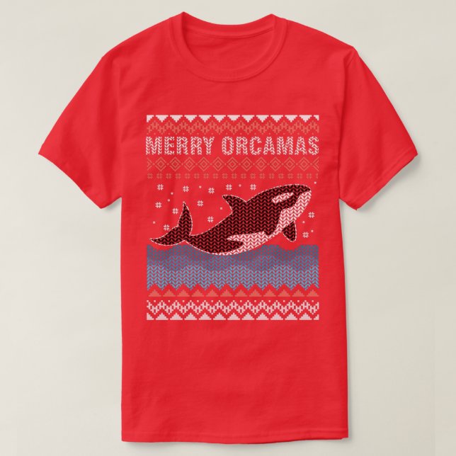 Merry Christmas Orca Whale Ugly Christmas as Boy a T-Shirt (Design Front)