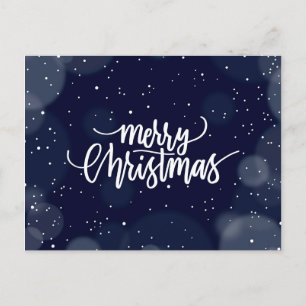 Merry Christmas Original Blue Holiday Card