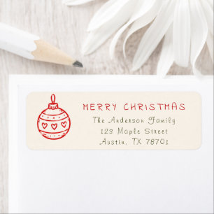 Merry Christmas Ornament Address Label
