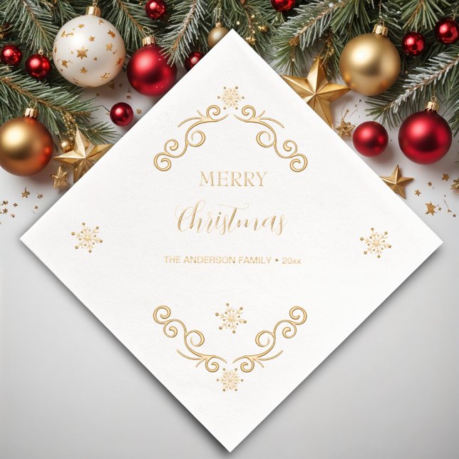 Merry Christmas Ornament  Foil Napkins (Creator Uploaded)