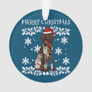 Merry Christmas Ornament German Shorthaired Pointe
