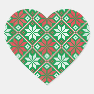Merry Christmas Ornament Heart Sticker
