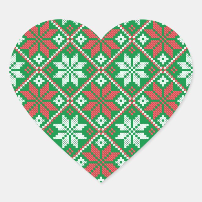 Merry Christmas Ornament Heart Sticker (Front)
