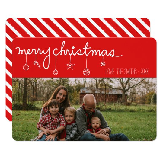 Merry Christmas Ornament Holiday Photo Card