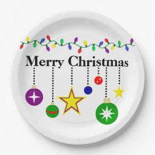 Merry Christmas Ornament Paper Plate
