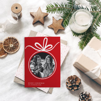 Merry Christmas Ornament Photo Holiday Card