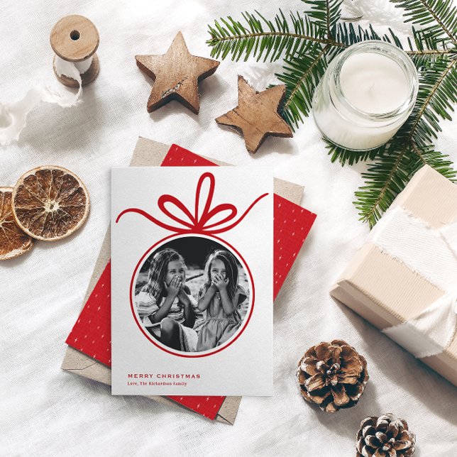 Merry Christmas Ornament Photo  Holiday Card (Creator Uploaded)