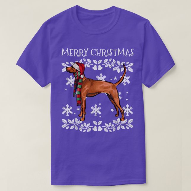 Merry Christmas Ornament Redbone Coonhound Xmas Sa T-Shirt (Design Front)