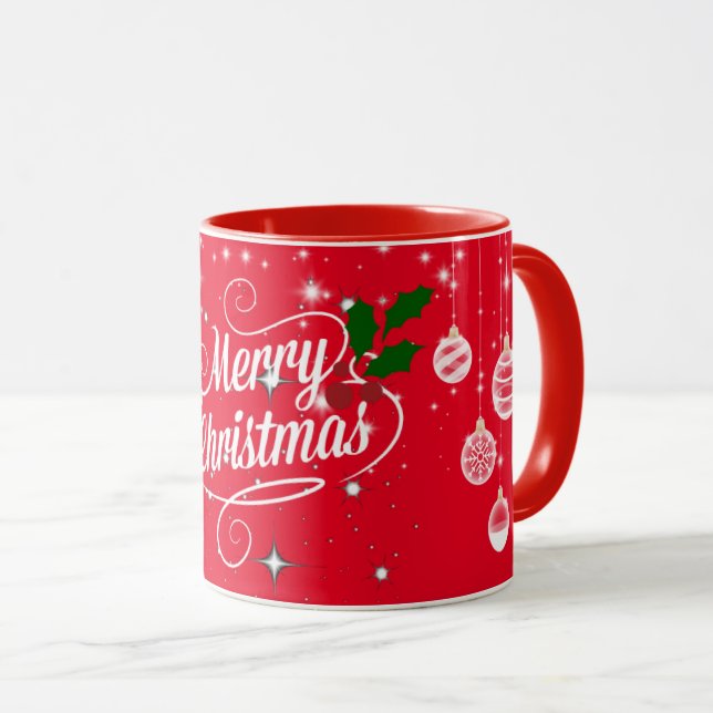 Merry Christmas ornamental design Mug (Front Right)