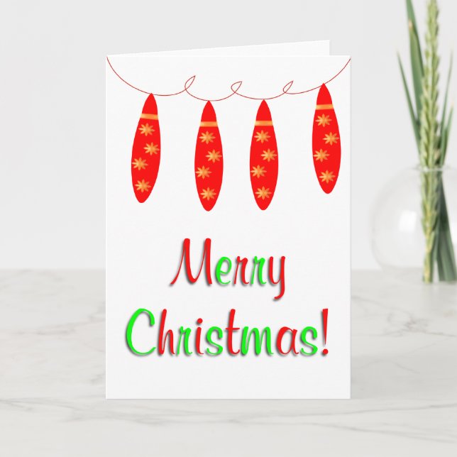 Merry Christmas Ornaments Card (Front)