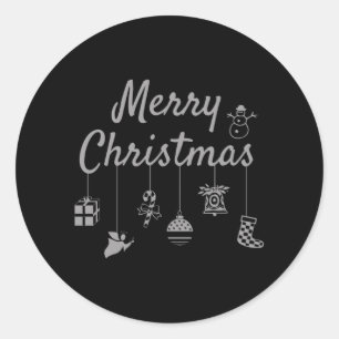 Merry Christmas Ornaments Classic Round Sticker