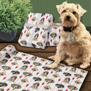 Merry Christmas Ornaments Custom Photos Wrapping Paper