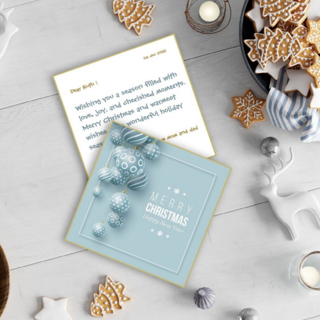 Merry Christmas Ornaments Modern Card/Invitation Holiday Card (Creator Uploaded)