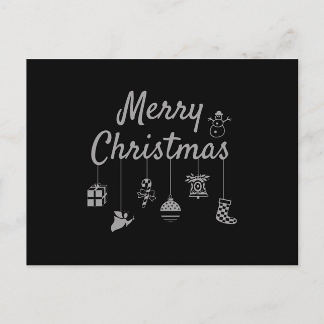 Merry Christmas Ornaments Postcard (Front)