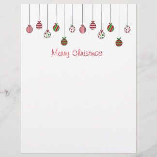 Merry Christmas Ornaments Script Letterhead