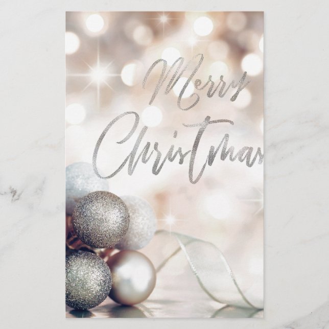 Merry Christmas Ornaments Stationery (Front)
