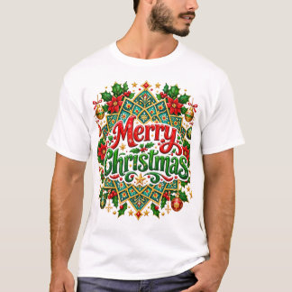 Merry Christmas Ornate Mandala T-Shirt