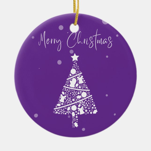 merry christmas ornement ceramic tree decoration (Front)