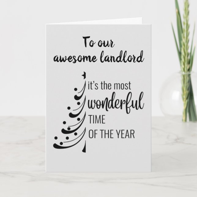 MERRY CHRISTMAS **OUR AWESOME LANDLORD** HOLIDAY C CARD (Front)