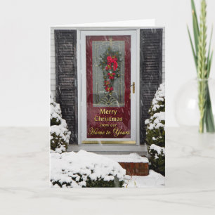 Merry Christmas - Our Home to Yours - Front Door Holiday Card