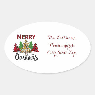 Merry Christmas Oval Sticker