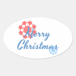Merry Christmas Oval Sticker