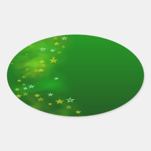 Merry Christmas Oval Sticker