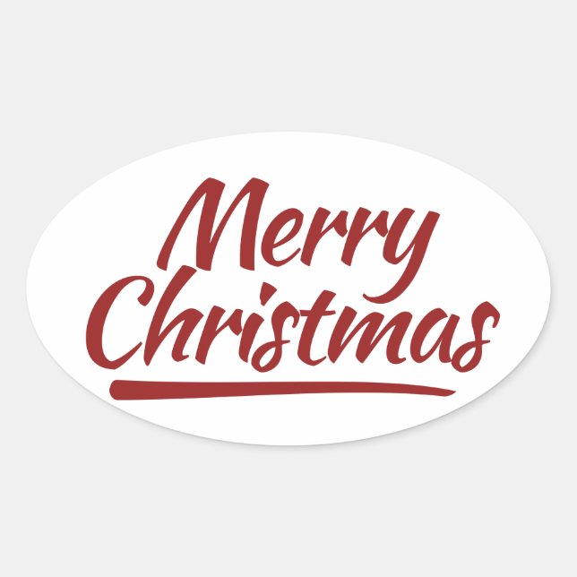 Merry Christmas Oval Sticker (Front)