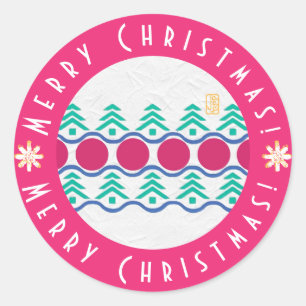 Merry Christmas! 'Over the River' Round Sticker