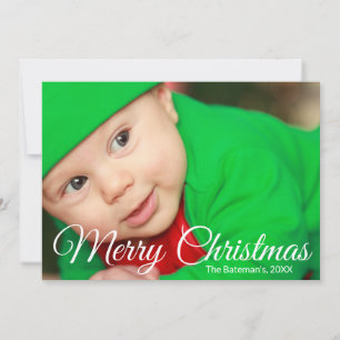 Merry Christmas Overlay Holiday Photo Card