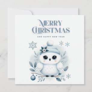 Merry Christmas Owl Invitation