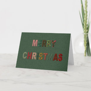 Merry Christmas Padded Letters Holiday Card