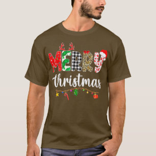 Merry Christmas Pajama Buffalo Plaid Red Christmas T-Shirt