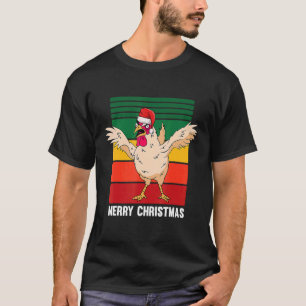 Merry Christmas Pajama Chicken Retro T-Shirt