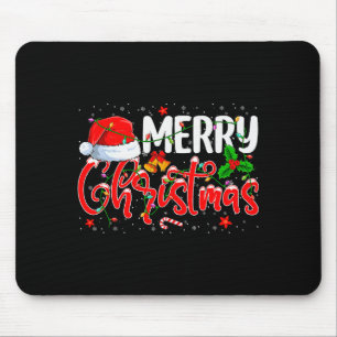 Merry Christmas Pajamas Christmas Tree Lights Xmas Mouse Mat