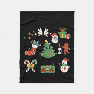 Merry Christmas Pajamas Family Matching Xmas Tree  Fleece Blanket