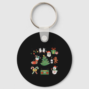 Merry Christmas Pajamas Family Matching Xmas Tree  Key Ring