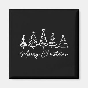 Merry Christmas Pajamas Family Matching Xmas Tree  Magnet