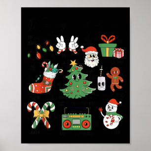 Merry Christmas Pajamas Family Matching Xmas Tree Poster