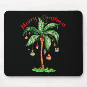 Merry Christmas Palm Tree Hawaii Hawaiian Tropical Mouse Mat