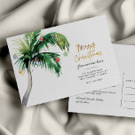 Merry Christmas Palm Tree Holiday Moving Announcement Postcard<br><div class="desc">Christmas Holiday Coastal Moving Palm Tree Announcement you can easily customise by clicking the "Personalise" button. Add your custom message and names on the reverse side</div>