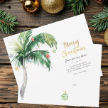 Merry Christmas Palm Tree Holiday Moving Card<br><div class="desc">Christmas Holiday Coastal Moving Palm Tree Announcement you can easily customise by clicking the "Personalise" button. Add your custom message and names on the reverse side</div>