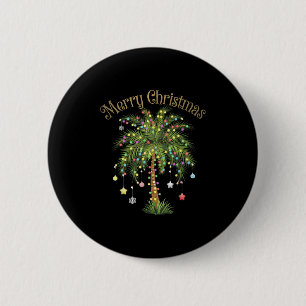 Merry Christmas Palm Tree Light Hawaiian Trocal Ch 6 Cm Round Badge