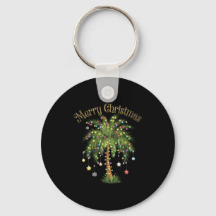 Merry Christmas Palm Tree Light Hawaiian Trocal Ch Key Ring