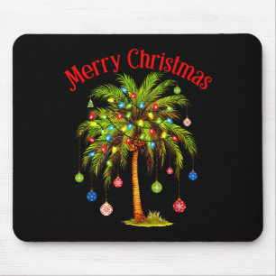 Merry Christmas Palm Tree Light Hawaiian Trocal Ch Mouse Mat