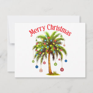 Merry Christmas Palm Tree Light Hawaiian Tropical