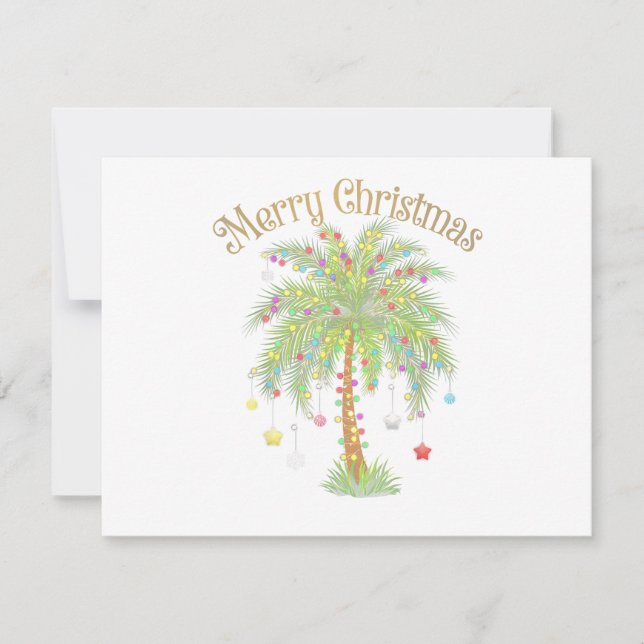 Merry Christmas Palm Tree Light New Year Tropical  (Front)
