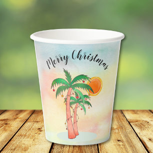 Merry Christmas Palm Trees  Paper Cups