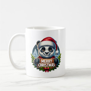 Merry Christmas Panda , Animal Gift Coffee Mug